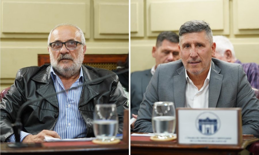 Foto de los diputados Omar Paredes y Edgardo Porfiri, quienes fueron expulsados por el bloque de Somos Vida