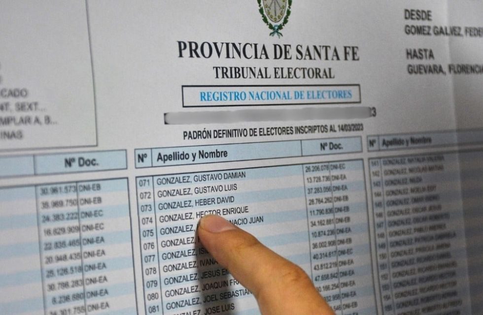 Elecciones PASO generales constituyentes Santa Fe 2025 padrón