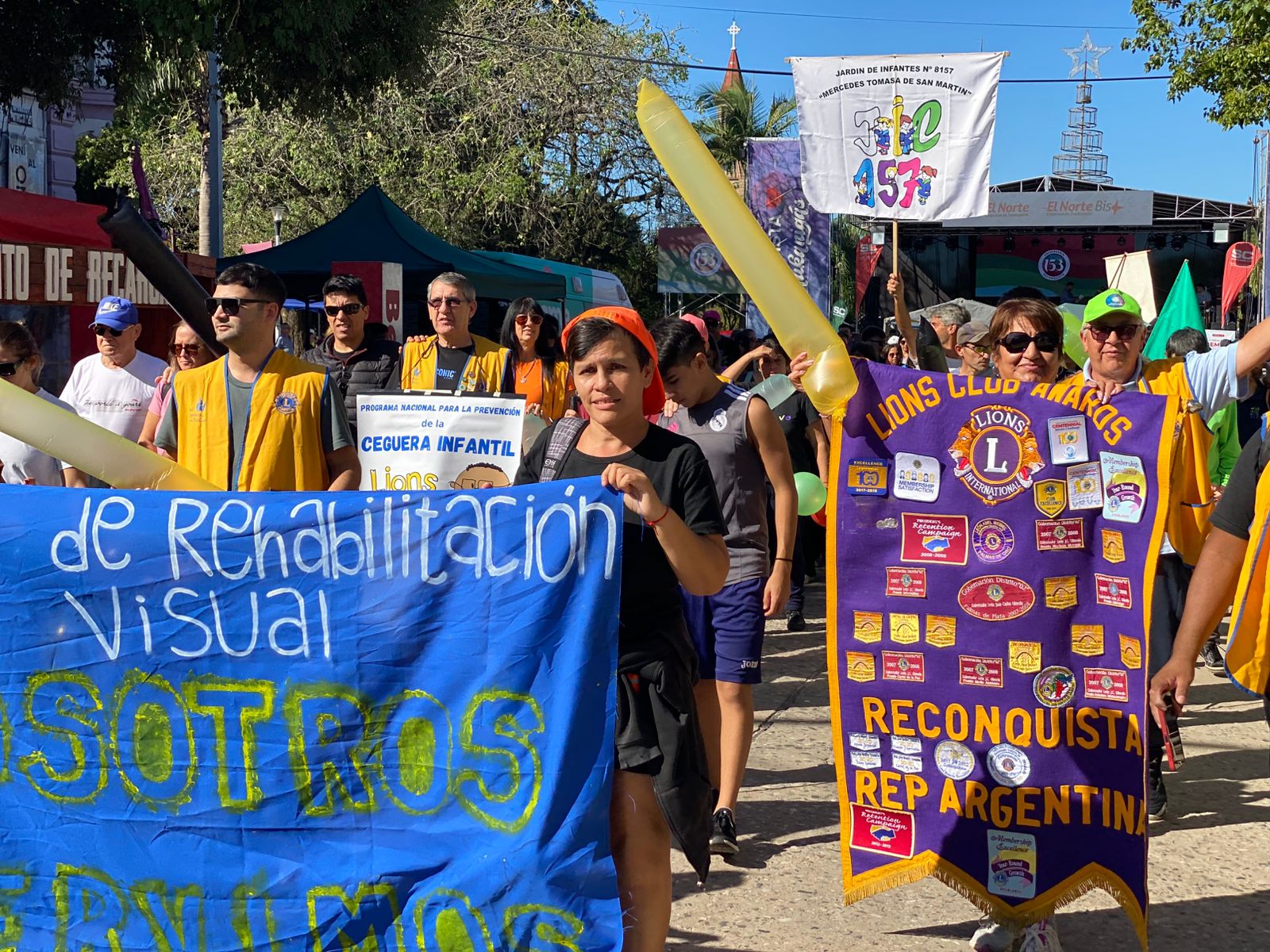 Foto: el Club de Leones de Reconquista, una de las destacadas instituciones de la ciudad presentes en la Caminata Recreativa.