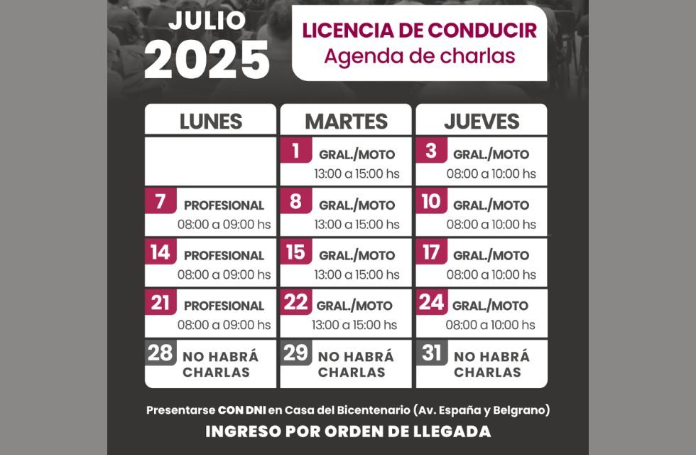 cronograma licencia de conducir